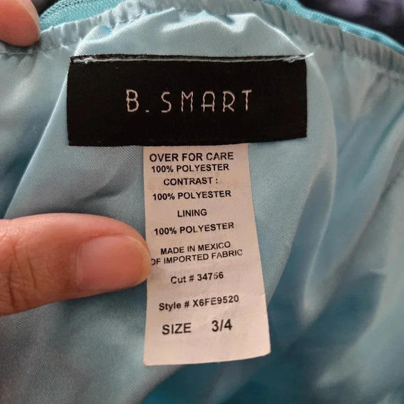 B.Smart Aqua Teal Beaded Ombre Cocktail Party Dress size 3/4 #022 - Picture 6 of 7